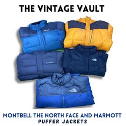 Montbell The North Face and Marmot Puffer Jackets-..