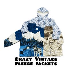 Vintage Crazy Patterned Fleece Jackets