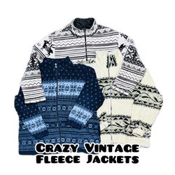 Vintage Crazy Patterned Fleece Jackets