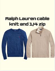 Ralph lauren cable knit and 1/4 zip