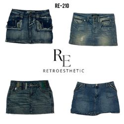 Y2K Cyber Girl Era Denim Mini skirts (RE-210)