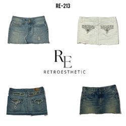 Y2K Britney Era Denim Micro Mini Skirts (RE-213)