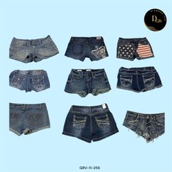 Y2K Ultra-Cute Mini Denim Shorts (GRV-11-256)