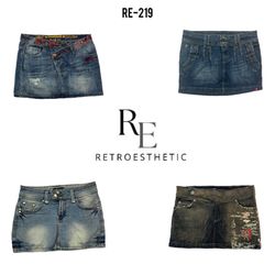 Y2K Unique Denim Mini Skirts (RE-219)