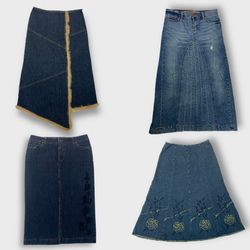 £4 Trendy Y2K Denim Maxi Skirts - Limited Offer!