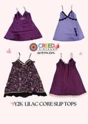CR2964 Y2K Lilac Core Slip Tops - 8 Pcs