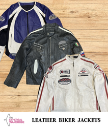 Vintage Branded Leather Bike Jackets for Men 15pcs