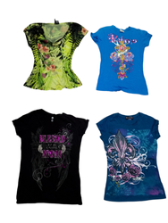 Multicolor graphics t-shirts - 65 pcs - dec6/24