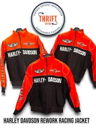 #VV420 Harley Davidson Rework Style Racing Jacket ..