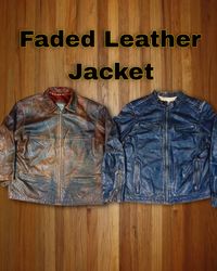 leather faded jackets 5 pcs