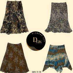 Earthy Elegance: Y2K Brown Poly Skirt (GRV-11-319)