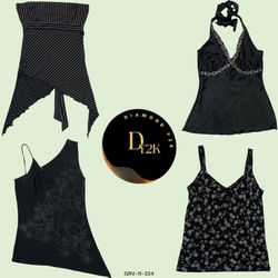 Vintage Y2K Black Cami Top – Retro Chic (GRV-11-32..