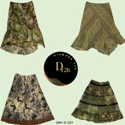 Y2K Green Poly Skirt – Vintage Chic (GRV-11-327)