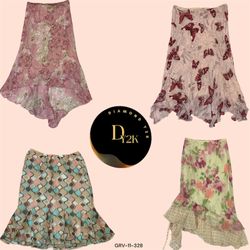 Y2K Vintage Floral Poly Skirt – Retro Charm (GRV-1..