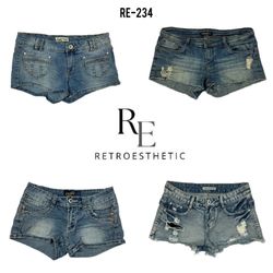 Y2K Denim Unique Micro Shorts (RE-234)