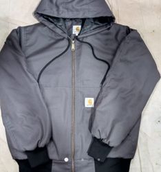 Carhartt Überarbeitungsstil graue Hoodie-Jacke