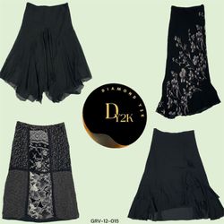 Y2K Dark Blossom Skirt - Floral Chic Aesthetic (GR..