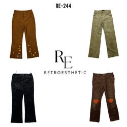 Y2K Flared Unique Corduroy Pants (RE-244)