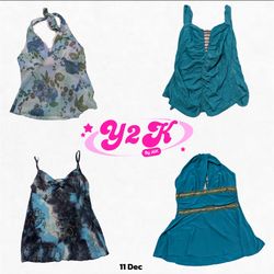 Y2K Hauts Aquamarine Fille Mix