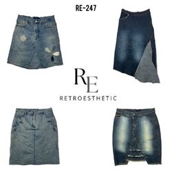 Y2K Denim Long Unique Skirts (RE-247)