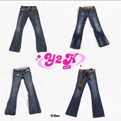 Y2K Britney Ära Denim Schlagjeans