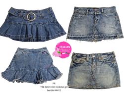 Bundle di ragazza mini rockstar in denim Y2K