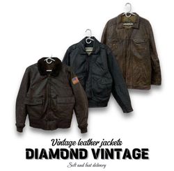 Vintage-Lederjacke 8-teilig