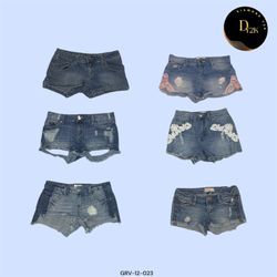 Y2K Vintage Denim Mini Shorts – Retro Chic (GRV-12..