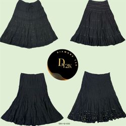 Retro Y2K Black Cotton Skirt (GRV-12-033)