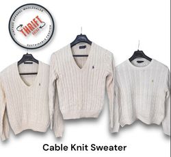 #VV451 Ralph Lauren Cable Knits WHITE ONLY 10PCs