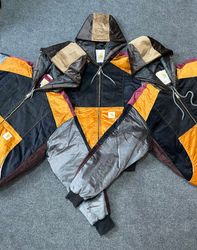 Vintage Carhartt Reworked Style Patchwork Hooded J..