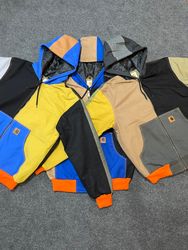 Vintage Carhartt Rework Style Patchwork Hooded Jac..