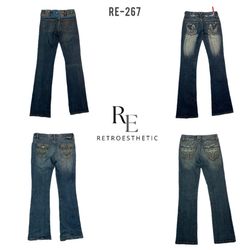 Y2K Unique Flared Jeans (RE-267)