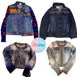 Y2K-Vintage Denim Jackets for Women: 10 Pcs