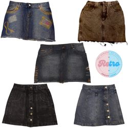 Y2K Denim Skirts for Women: 12 Pcs