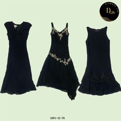 Y2K Black Glam Dresses – Timeless Retro Vibes (GRV..