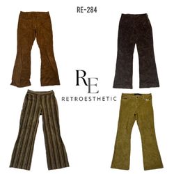 Y2K Flared Unique Corduroy Pants (RE-284)