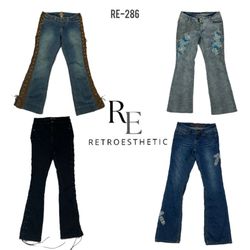 Y2K Unique Flared Jeans (RE-286)