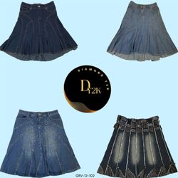 Retro Y2K Denim Midi Skirt – Classic & Timeless (G..