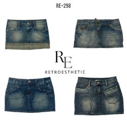 Y2K Britney Era Denim Micro Mini Skirts (RE-298)