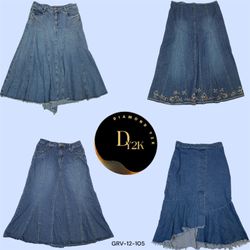 Y2K Vintage Denim Maxi Skirt - Retro Chic (GRV-12-..