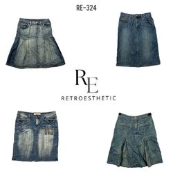 Y2K Denim Midi Skirts (RE-324)