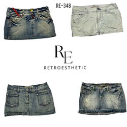 Y2K Unique Denim Mini Skirts (RE-348)