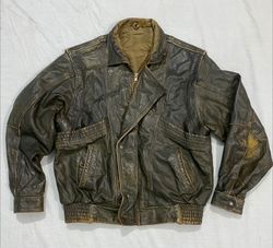 MV32#90s Leather Bomber Jackets Mix