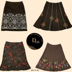 Retro Chic Y2K Brown Midi Skirt (GRV-12-112)