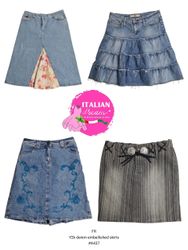 Y2k denim embellished skirts