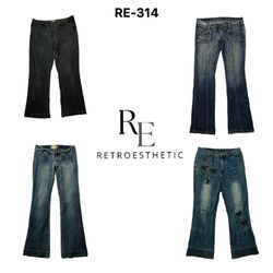 Y2K Einzigartige Denim Flared Jeans (RE-314)