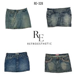 Y2K Denim Gonne Mini Uniche (RE-328)