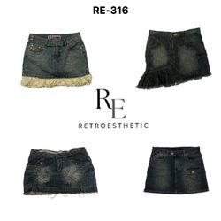 Y2K Cute Girl Era Denim Mini Skirts (RE-316)