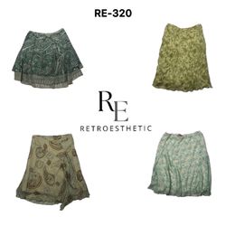 Y2K Oceanic Blue Poly Skirts (RE-320)